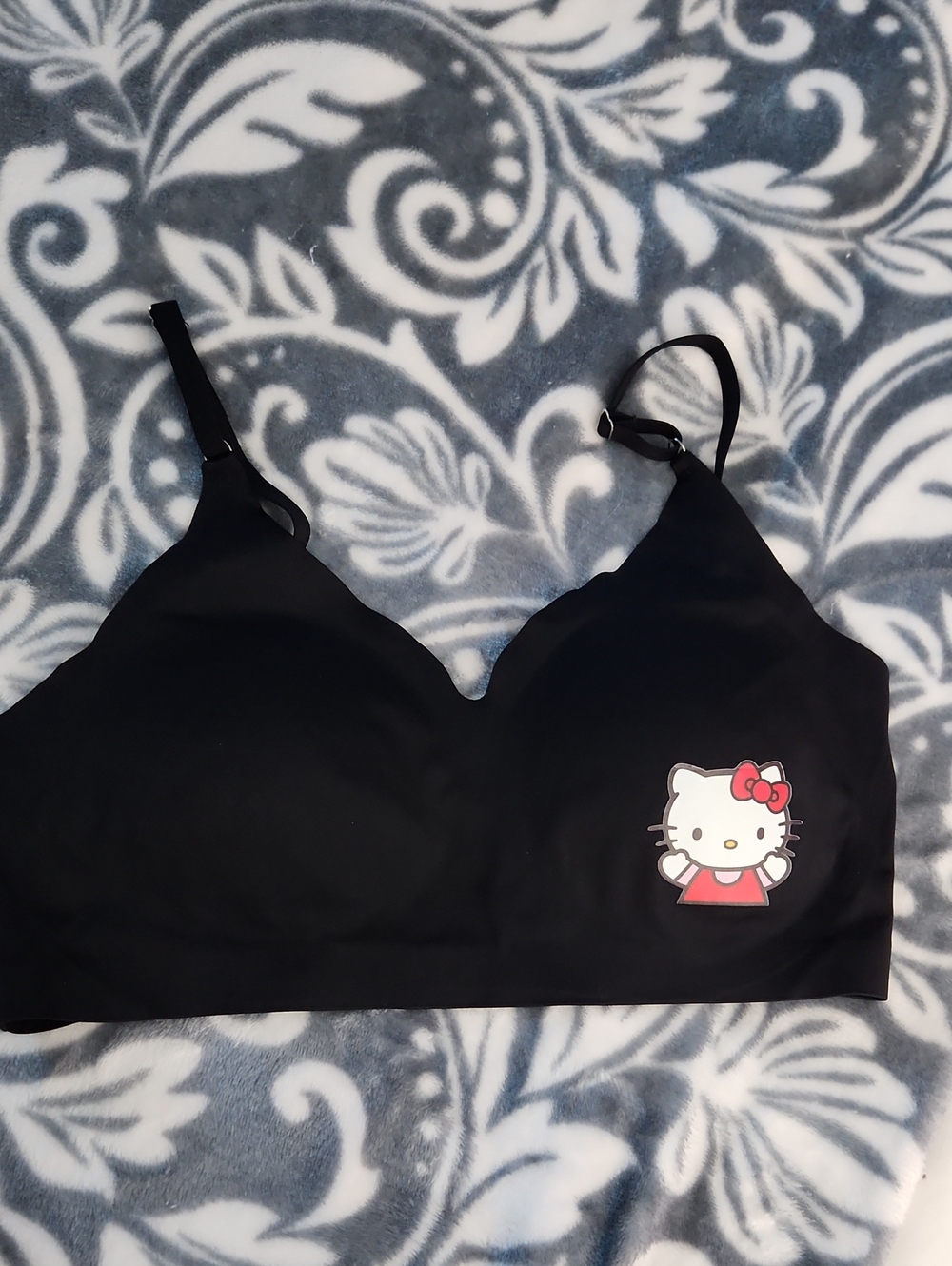 Hello Kitty Black Bralette with Pink and Red Accent